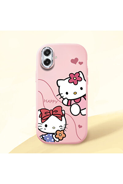Hontinga Samsung Galaxy A07 Uyumlu Kamera Korumalı Pembe Yumuşak Silikon Tele...