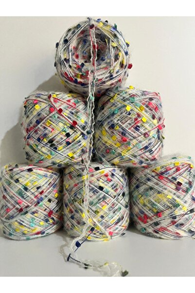 İPEK YÜN İPLİK DÜNYASI angora Ață de tricotat 3 straturi (albă) Amestec de aț...