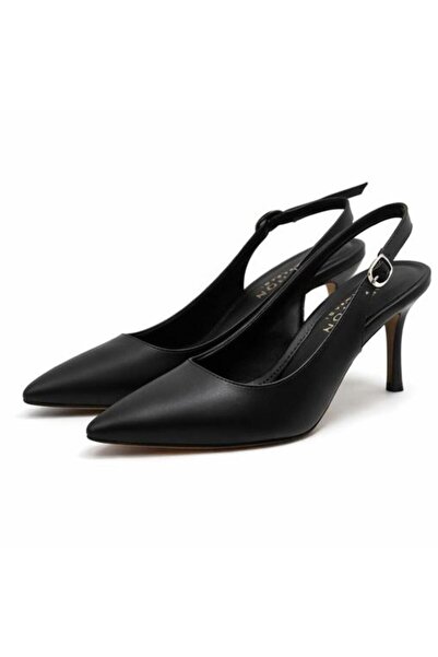 PATRON SHOES حذاء نسائي كلاسيكي أنيق بكعب 8 سم ومقدمة مدببة جلد أصلي