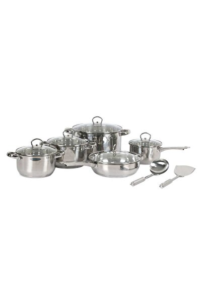 Chefline طقم أواني طهي من الفولاذ المقاوم للصدأ، 12 قطعة، C005-2