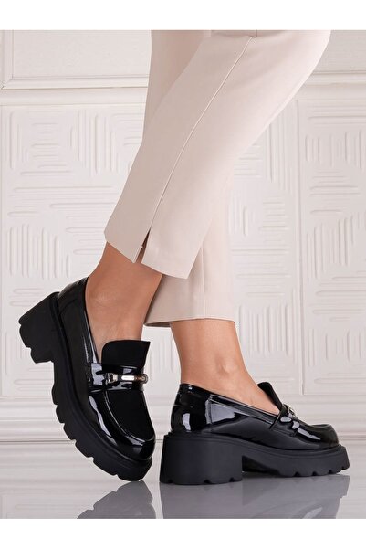 Rora Catilea Women's Casual Black Shoes Made of Lacquered Ecological Leather,...