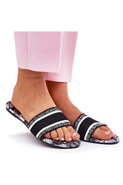 BOTO Papuci de damă cu model, negri, Leysi 41