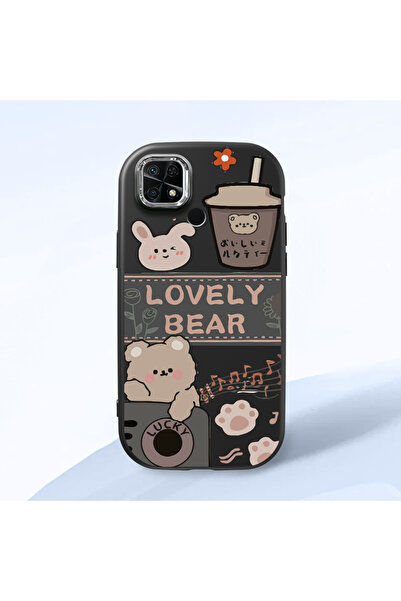 Hontinga حافظة هاتف من السيليكون الناعم باللون الأسود متوافقة مع كاميرا Redmi...