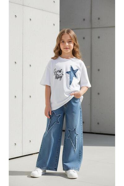 NURTOPU Κοριτσίστικο σετ κάτω-άνω, κοντομάνικο, καλοκαιρινό Βαμβάκι ύφασμα, 1...