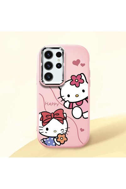 Hontinga Samsung Galaxy S23 Ultra Compatible Camera Protected Pink Soft Silic...
