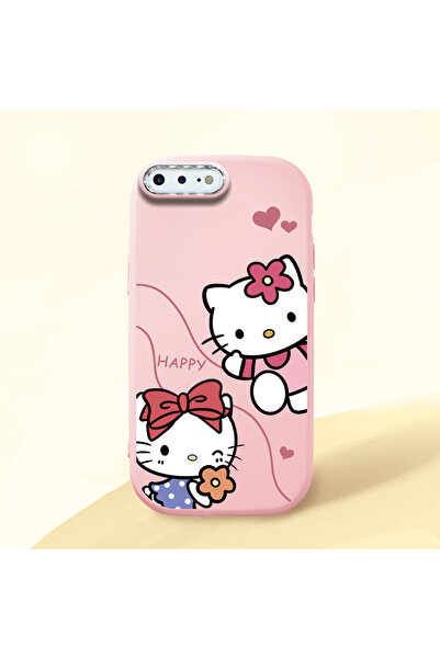Hontinga iPhone 8 Plus Uyumlu Kamera Korumalı Pembe Yumuşak Silikon Telefon K...