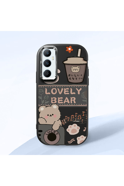 Hontinga حافظة هاتف من السيليكون الناعم باللون الأسود متوافقة مع كاميرا Realm...