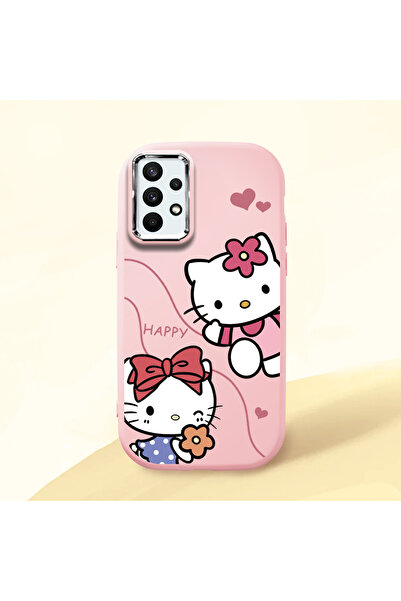 Hontinga Samsung Galaxy A32 Uyumlu Kamera Korumalı Pembe Yumuşak Silikon Tele...