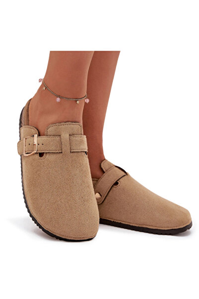 Big Star Shoes Saboți de damă cu platformă din plută și cataramă aurie, stea ...