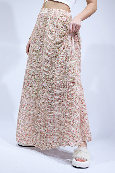 DIA&MORE Floral Print inner a Lined tencel fabric women's chiffon skirt