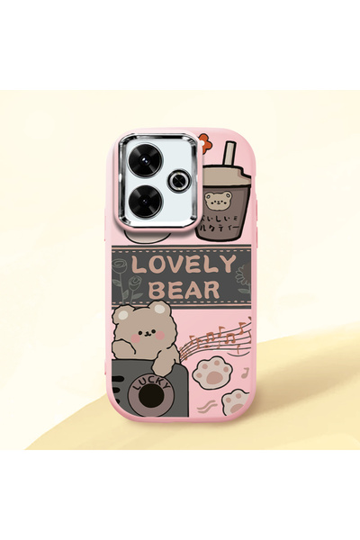 Hontinga حافظة هاتف من السيليكون الناعم باللون الوردي متوافقة مع كاميرا Poco ...