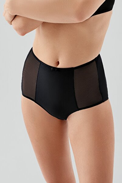 MAYLAYF M9304 Women's Sheer Tulle Detail High Waist Corset Panties