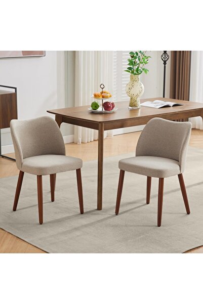 Garvee طقم كراسي طعام من كتان من كرسيين، كرسي طعام منجد بالقماش لغرفة الطعام ...