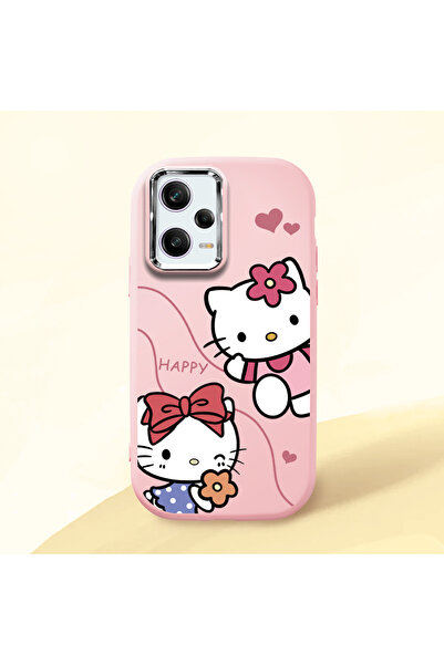 Hontinga Redmi Note 12 Pro 5G Uyumlu Kamera Korumalı Pembe Yumuşak Silikon Te...