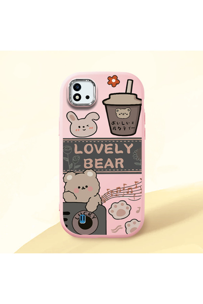 Hontinga حافظة هاتف من السيليكون الناعم باللون الوردي متوافقة مع كاميرا Realm...