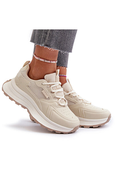 Big Star Shoes Sneakerși pentru femei HI-POLY SYSTEM Big Star NN274A105 Bej 36