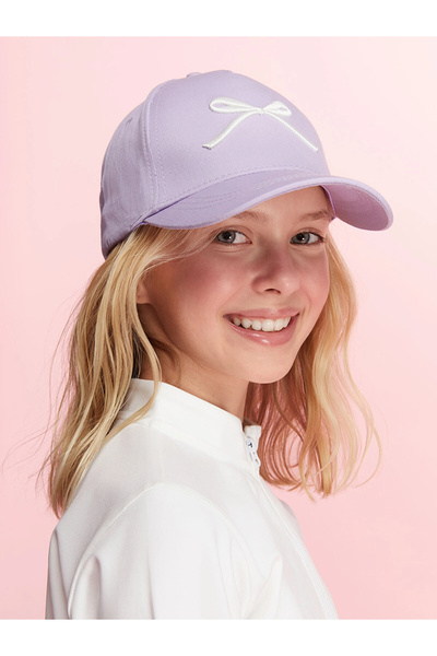 LC Waikiki LCW ACCESSORIES Lila Fiyonk Detaylı Kız Çocuk Kep Şapka
