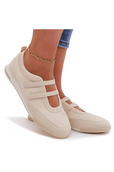 BOTO Balerine sport pentru femei cu barete bej Farvessa 37