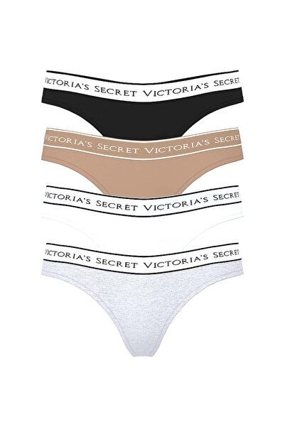 Victoria's Secret 4'lü Logolu Pamuklu Tanga