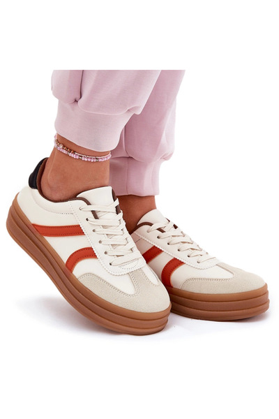 Evento Sneakerși cu platformă pentru femei, bej, Tolianna 36
