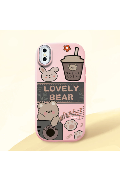 Hontinga iPhone XS Max Compatible Camera Protected Pink Soft Silicone Phone C...