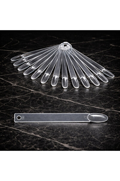 OJELY 50'li Şeffaf Tırnak Kartelası – Oje Renk Kartelası Halkalı / Nail Art R...