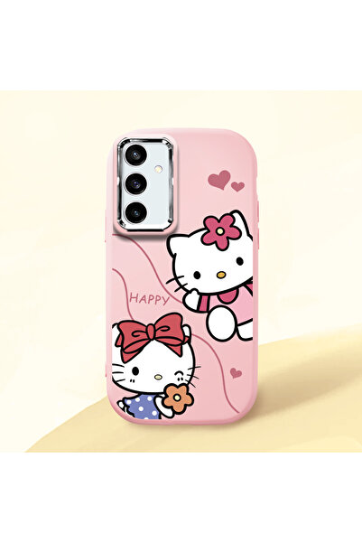 Hontinga Samsung Galaxy S23 Fe Uyumlu Kamera Korumalı Pembe Yumuşak Silikon T...