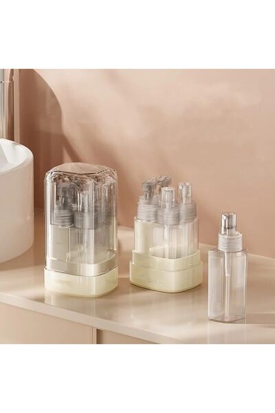 Arabest 4pcs Travel Containers for Toiletries with Lid and Label Sticker, Lea...