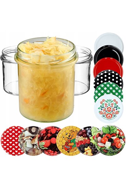 KADAX 10 buc. Borcane 350 ml pentru miere, gemuri, capace, Fi 82