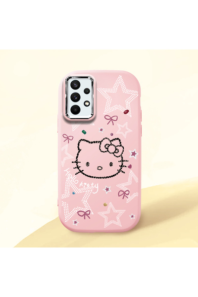 Hontinga Samsung Galaxy A32 Uyumlu Hello Kitty Desenli Kamera Korumalı Pembe ...