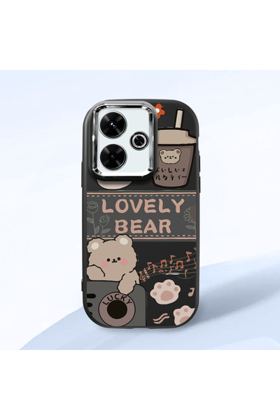 Hontinga حافظة هاتف من السيليكون الناعم باللون الأسود متوافقة مع كاميرا Poco ...