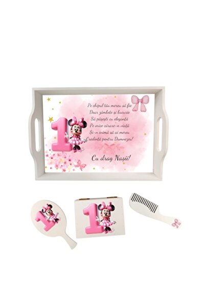 OEM Set de tunsoare Minnie roz pentru fete – personalizat, cu perie, oglindă ...