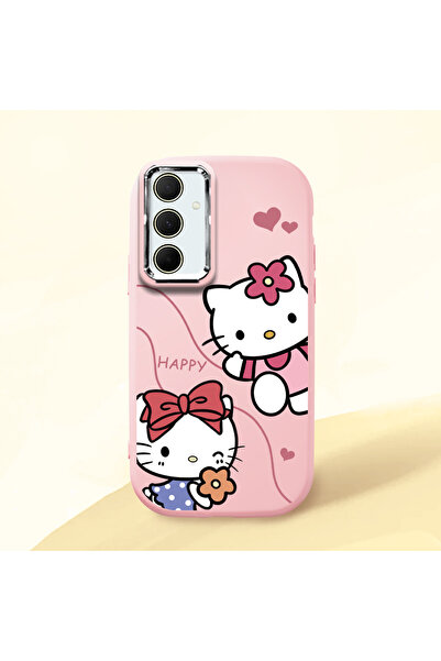 Hontinga Samsung Galaxy A35 Uyumlu Kamera Korumalı Pembe Yumuşak Silikon Tele...