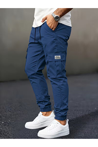 VIKUNYA Men's Cotton Cargo Pants with Side Pockets