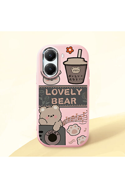 Hontinga Poco X7 Pro Compatible Camera Protected Pink Soft Silicone Phone Cas...