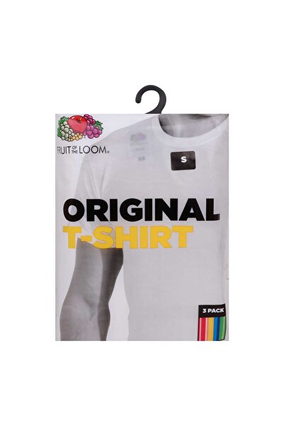 Fruit of the loom تيشيرت رجالي قطن برقبة دائرية، مقاس صغير، 3 قطع