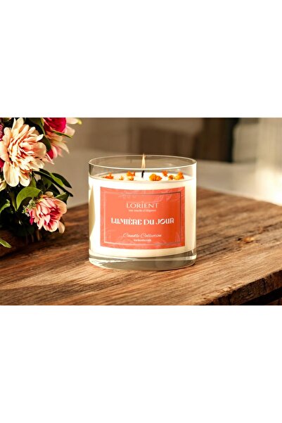 Vivense LORİENT LUMIERE DU JOUR VANİLYA GÜL KASE SOYA MUM, 220 GR