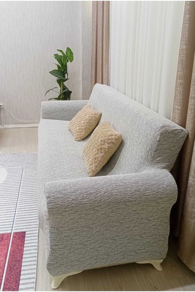 nurluk Jakarli Flatbed 3-Seater Sofa with One Rubberized Elastic Strap, High-Quality Seat. Sofa Bed Cover.