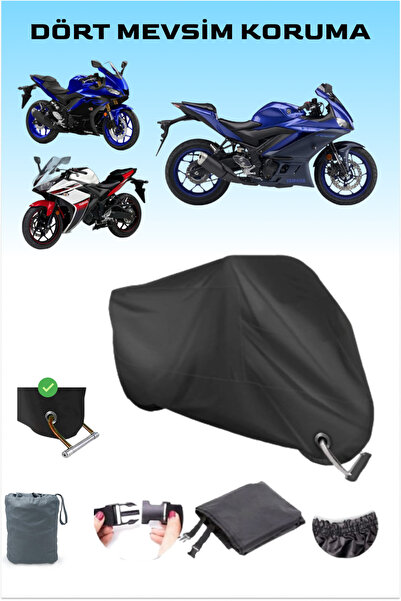 Breen غطاء دراجة نارية أسود متوافق مع ياماها Yzf R25 Abs