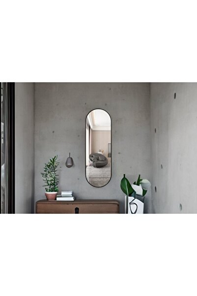 Vivense MARSAH HOME ÇİFT TARAF OVAL METAL ÇERÇEVELİ AYNA, SİYAH