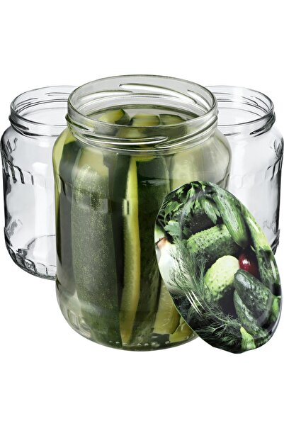 KADAX 8x Borcane din sticlă pentru conserva de miere, 720 ml, cu capace și ca...