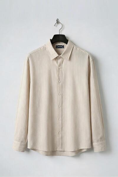 GIESTO Thick Striped Beige Mod Modal Mlek