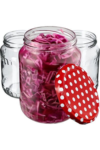 KADAX 8x Borcane din sticlă pentru conserva de miere, 720 ml, cu capace și ca...