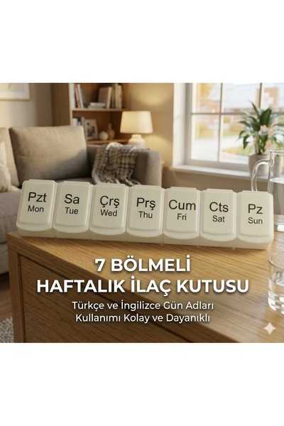 Haftalık İlaç Saklama Kutusu Kabı BEYAZ