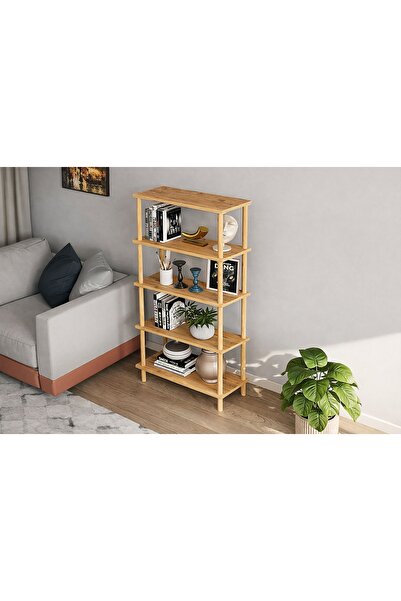 Vivense Pina Dekoratif Kitaplık, 5 Raflı, Çam