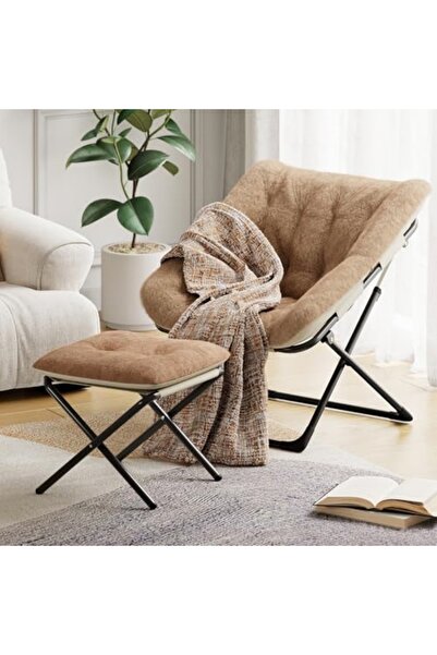 Garvee كرسي صحن قابل للطي - مقعد استرخاء ناعم ومزخرف - إطار معدني متين، موفر ...