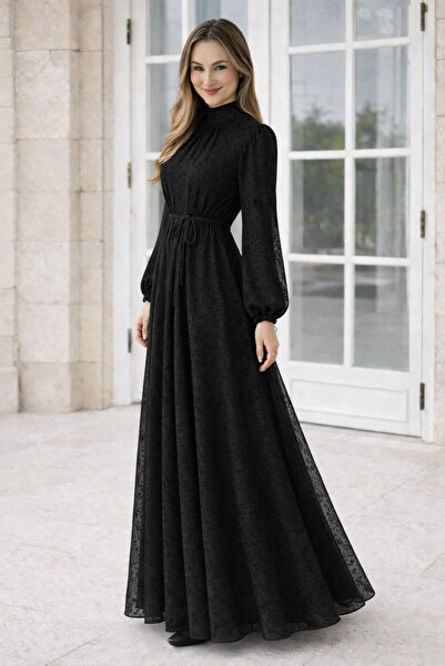 benguen Δαντελένιο Φόρεμα K2727 Μαύρο