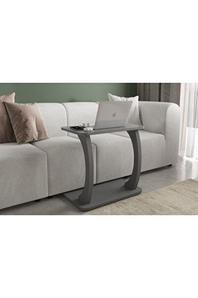 Vivense HULK TEKERLEKLİ GENİŞ YAN SEHPA, ANTRASİT