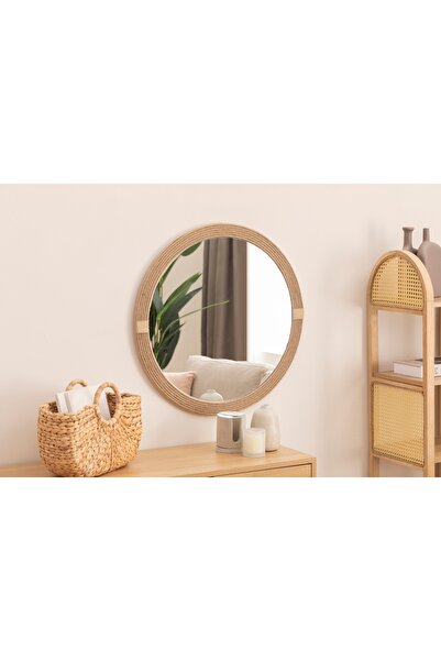 Vivense JUT HALATLI YUVARLAK DEKORATİF DUVAR AYNASI, 80X80