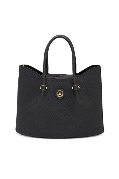 Tergan Siyah Print Kadın Omuz Çantası - S26Y1PR09195-R0P